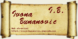 Ivona Bunanović vizit kartica